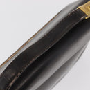 Christian Dior Trotter Canvas Hand Bag Leather Brown Gold Auth 156377-8