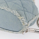 Salvatore Ferragamo Vala Backpack Denim 2way Blue Silver Auth 156378-16