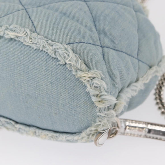 Salvatore Ferragamo Vala Backpack Denim 2way Blue Silver Auth 156378