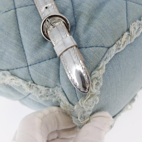 Salvatore Ferragamo Vala Backpack Denim 2way Blue Silver Auth 156378