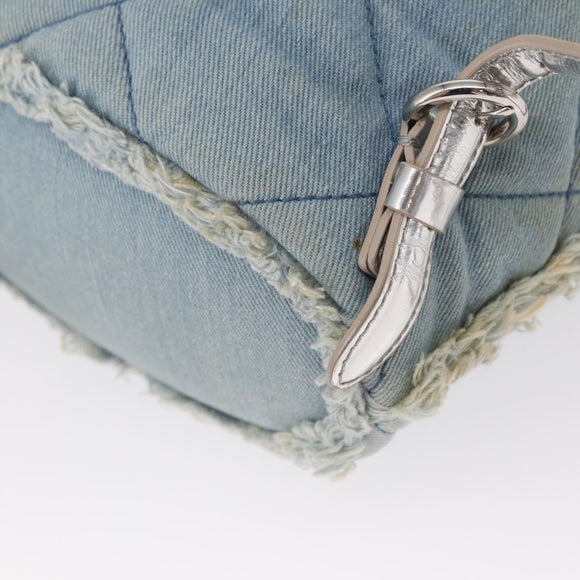 Salvatore Ferragamo Vala Backpack Denim 2way Blue Silver Auth 156378