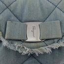 Salvatore Ferragamo Vala Backpack Denim 2way Blue Silver Auth 156378-18