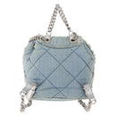 Salvatore Ferragamo Vala Backpack Denim 2way Blue Silver Auth 156378-2