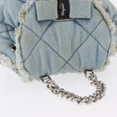 Salvatore Ferragamo Vala Backpack Denim 2way Blue Silver Auth 156378-6