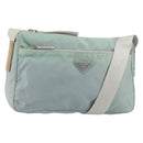 PRADA Shoulder Bag Nylon Green Silver Auth 156380-1