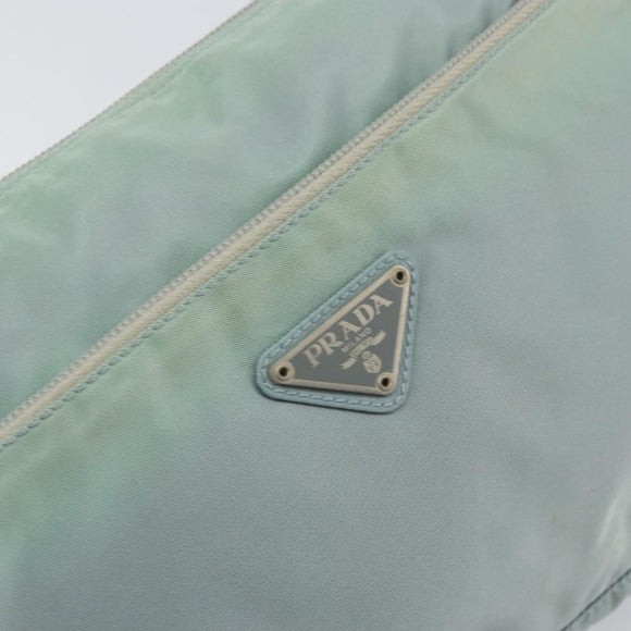 PRADA Shoulder Bag Nylon Green Silver Auth 156380