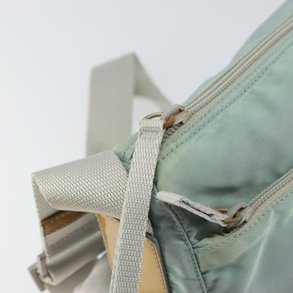 PRADA Shoulder Bag Nylon Green Silver Auth 156380