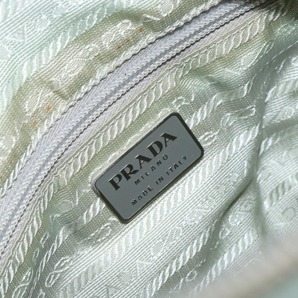 PRADA Shoulder Bag Nylon Green Silver Auth 156380