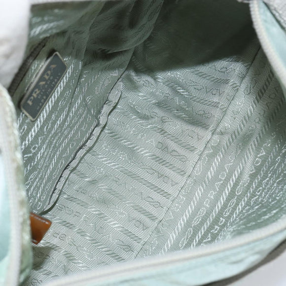 PRADA Shoulder Bag Nylon Green Silver Auth 156380