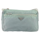 PRADA Shoulder Bag Nylon Green Silver Auth 156380-13