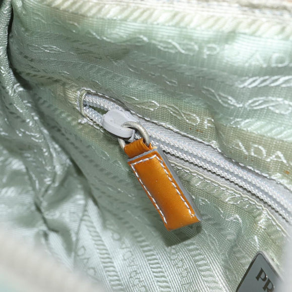 PRADA Shoulder Bag Nylon Green Silver Auth 156380