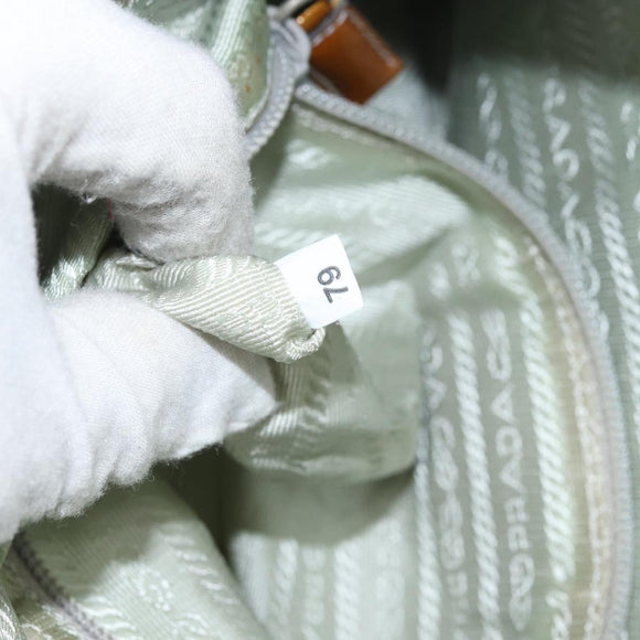 PRADA Shoulder Bag Nylon Green Silver Auth 156380