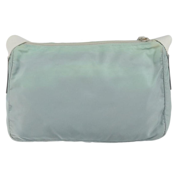 PRADA Shoulder Bag Nylon Green Silver Auth 156380