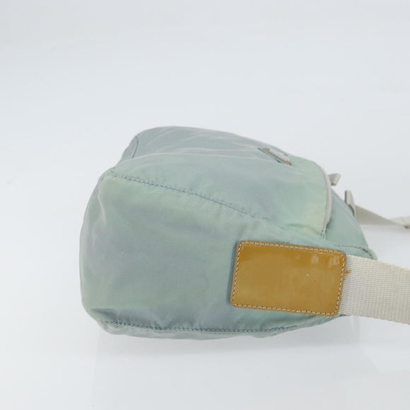 PRADA Shoulder Bag Nylon Green Silver Auth 156380