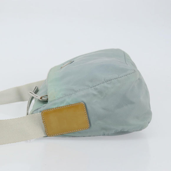 PRADA Shoulder Bag Nylon Green Silver Auth 156380