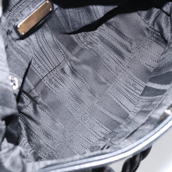 Salvatore Ferragamo Hand Bag Leather Black Auth 156381V