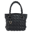 Salvatore Ferragamo Hand Bag Leather Black Auth 156381V-13