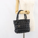 Salvatore Ferragamo Hand Bag Leather Black Auth 156381V-23