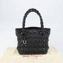 Salvatore Ferragamo Hand Bag Leather Black Auth 156381V-12