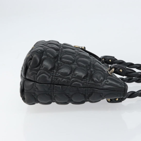 Salvatore Ferragamo Hand Bag Leather Black Auth 156381V