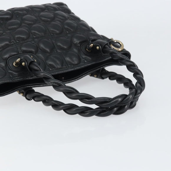 Salvatore Ferragamo Hand Bag Leather Black Auth 156381V