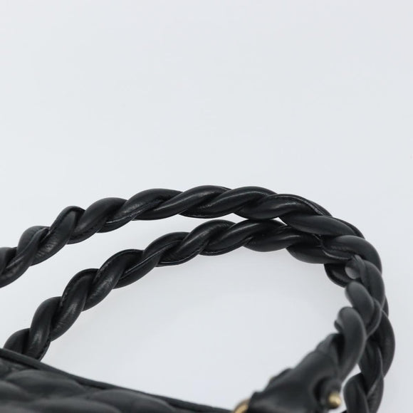 Salvatore Ferragamo Hand Bag Leather Black Auth 156381V