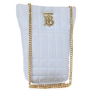 BURBERRY Chain Shoulder Bag Leather Blue Gold Auth 156382-1