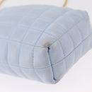 BURBERRY Chain Shoulder Bag Leather Blue Gold Auth 156382-9