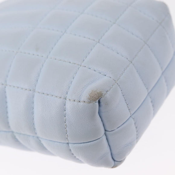 BURBERRY Chain Shoulder Bag Leather Blue Gold Auth 156382