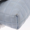 BURBERRY Chain Shoulder Bag Leather Blue Gold Auth 156382-16