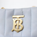 BURBERRY Chain Shoulder Bag Leather Blue Gold Auth 156382-17