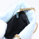 BURBERRY Chain Shoulder Bag Leather Blue Gold Auth 156382-19