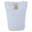 BURBERRY Chain Shoulder Bag Leather Blue Gold Auth 156382-13