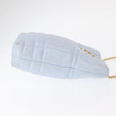 BURBERRY Chain Shoulder Bag Leather Blue Gold Auth 156382-3