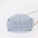 BURBERRY Chain Shoulder Bag Leather Blue Gold Auth 156382-5