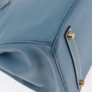 HERMES Birkin 35 Hand Bag Epsom Embossed Light Blue Gold Auth 156385SM-12