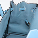 HERMES Birkin 35 Hand Bag Epsom Embossed Light Blue Gold Auth 156385SM-19