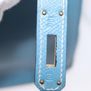 HERMES Birkin 35 Hand Bag Epsom Embossed Light Blue Gold Auth 156385SM-22