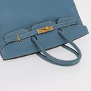 HERMES Birkin 35 Hand Bag Epsom Embossed Light Blue Gold Auth 156385SM-6