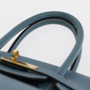 HERMES Birkin 35 Hand Bag Epsom Embossed Light Blue Gold Auth 156385SM-8