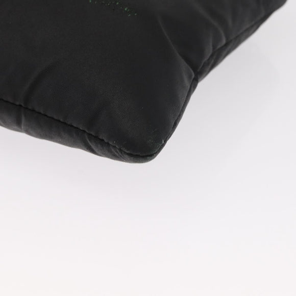 PRADA Chain Shoulder Bag Nylon Black Silver Auth 156386