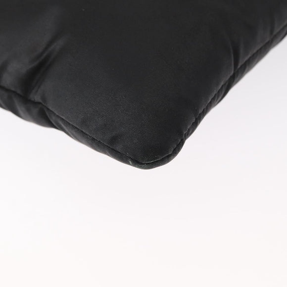 PRADA Chain Shoulder Bag Nylon Black Silver Auth 156386