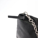 PRADA Chain Shoulder Bag Nylon Black Silver Auth 156386-17