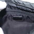 PRADA Chain Shoulder Bag Nylon Black Silver Auth 156386-18