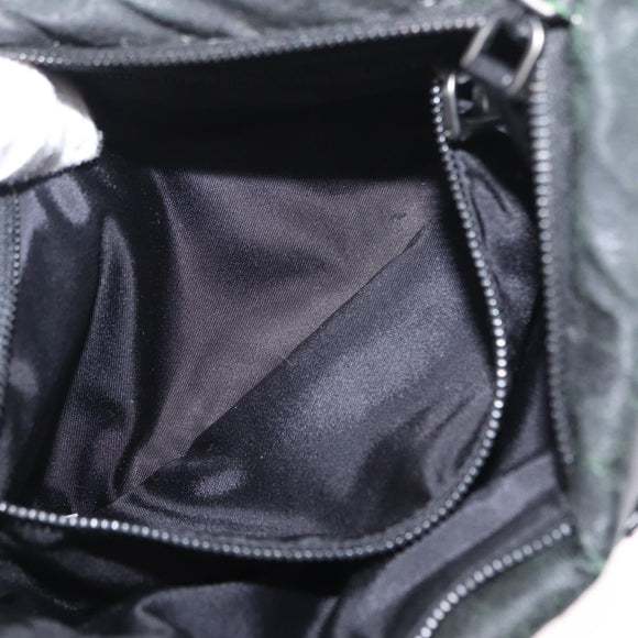 PRADA Chain Shoulder Bag Nylon Black Silver Auth 156386