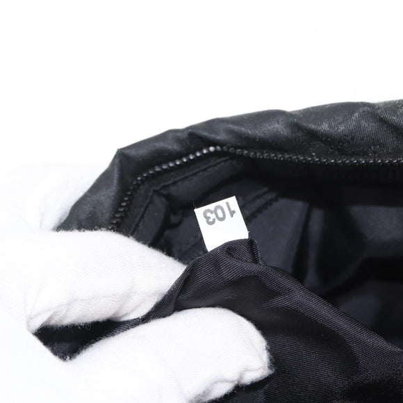 PRADA Chain Shoulder Bag Nylon Black Silver Auth 156386