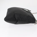 PRADA Chain Shoulder Bag Nylon Black Silver Auth 156386-5