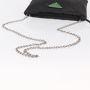 PRADA Chain Shoulder Bag Nylon Black Silver Auth 156386-8