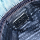 PRADA Hand Bag Nylon Blue Silver Auth 156387-18