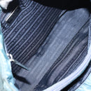 PRADA Hand Bag Nylon Blue Silver Auth 156387-10